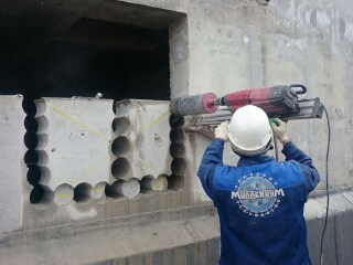 ბეტონის ბურღვა, კედლების ხვრეტა, რკინაბეტონის ჭრა ალმასით სურათი 1