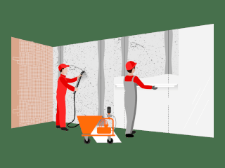 კედლის ლესვა გიპერით - გერმანული აპარატით სურათი 2